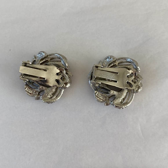 Vintage Roma Jewelry silver clip on earrings - Picture 3 of 3